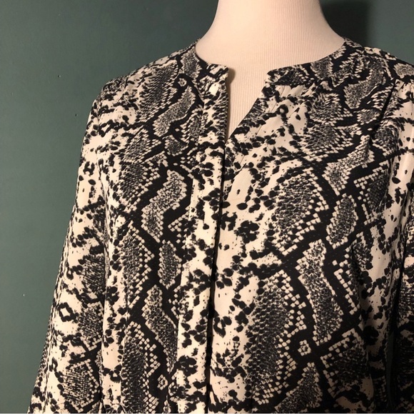 Black Rainn snake skin print lined dress drawstring waist midi , black and white - Picture 3 of 6